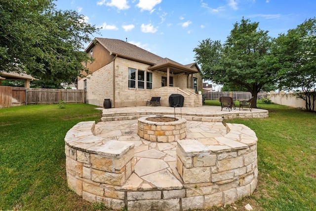 4404 Cierne Cv, Round Rock, TX 78681 - view of patio / terrace featuring an outdoor fire pit
