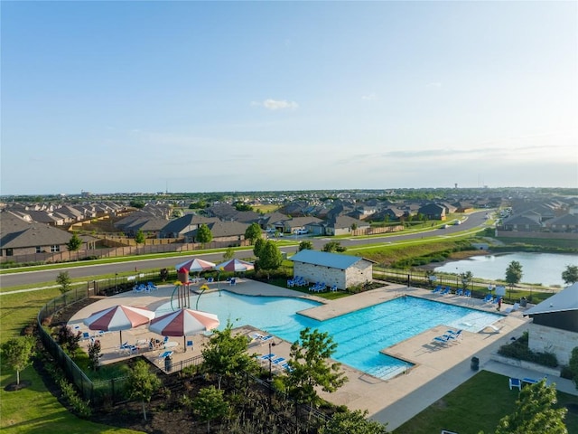 208 Shiner Ln, Georgetown, TX 78626 - community pool featuring a residential view, a water view, and a patio area