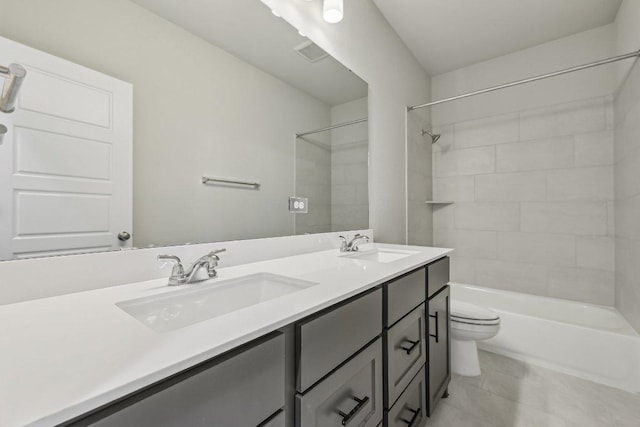 125 Bauer Loop, Liberty Hill, TX 78642 - full bathroom featuring double vanity, bathing tub / shower combination, and tile patterned floors
