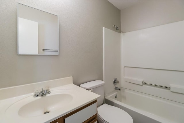 501 Thicket Ln, Kyle, TX 78640 - bathroom with toilet, bathing tub / shower combination, and vanity