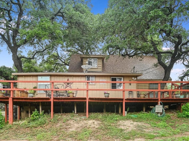 1576 Westview Court Dr, Canyon Lake, TX 78133 - rear view of property with a deck and roof with shingles