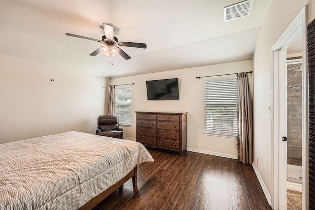 134 Sassafras St, Hutto, TX 78634 - bedroom with hardwood / wood-style floors, baseboards, and ceiling fan