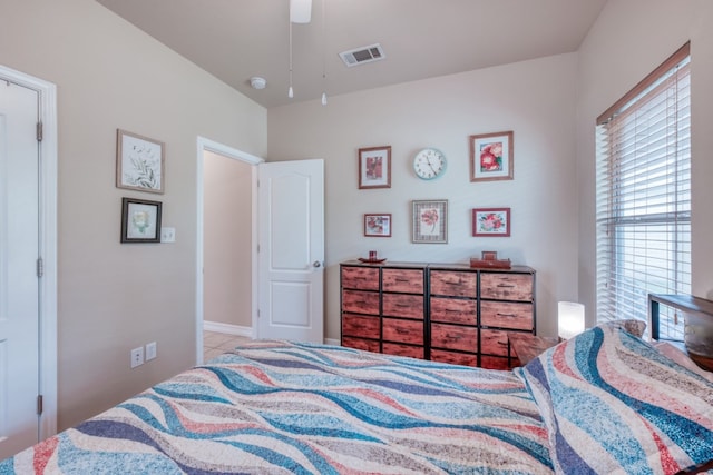 121 Cedar St, Granite Shoals, TX 78654 - bedroom featuring tile patterned flooring and ceiling fan