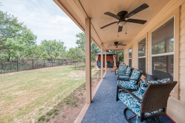 121 Cedar St, Granite Shoals, TX 78654 - view of patio / terrace featuring ceiling fan
