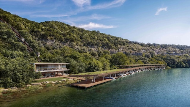 6507 Bridge Point Pkwy Lot 7, Austin, TX 78730 - dock area with a forest view and a water view