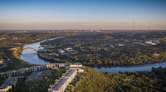 6507 Bridge Point Pkwy Lot 7, Austin, TX 78730 - aerial view at dusk of a water view and a notable bridge