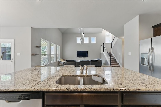 6739 Indian Lndg, San Antonio, TX 78253 - kitchen featuring dishwasher, a kitchen island with sink, plenty of natural light, and open floor plan