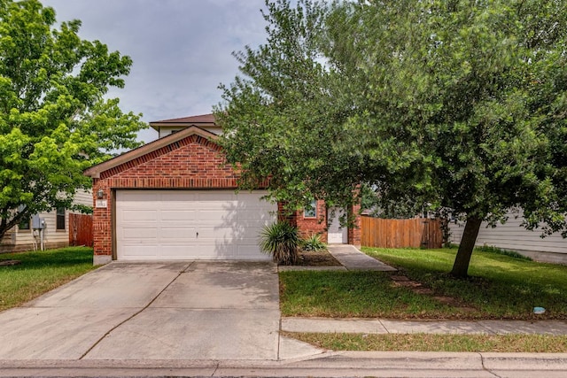 8912 Norwich Castle, Austin, TX 78747 - obstructed view of property featuring brick siding, driveway, and a garage