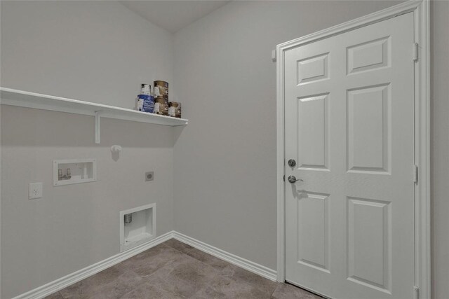 2038 Wind Chime Way, New Braunfels, TX 78130 - laundry room with electric dryer hookup, hookup for a washing machine, hookup for a gas dryer, and baseboards