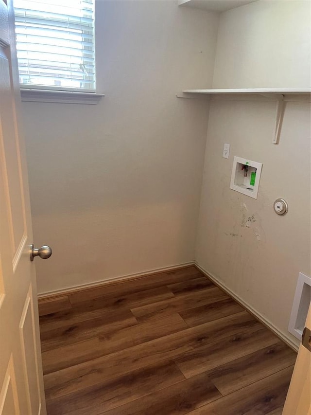 408 Azurite Dr, Jarrell, TX 76537 - laundry area featuring washer hookup and wood finished floors