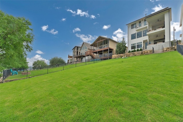 1215 Lake Shore Dr, Spicewood, TX 78669 - view of yard featuring a ceiling fan