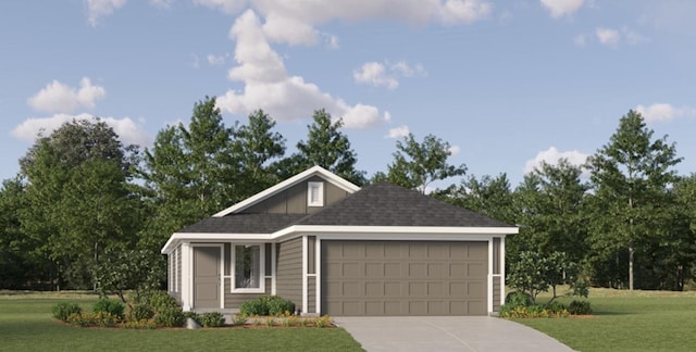 14120 Nightview Cv, Pflugerville, TX 78660 - view of front facade with a front lawn, a garage, driveway, and a shingled roof