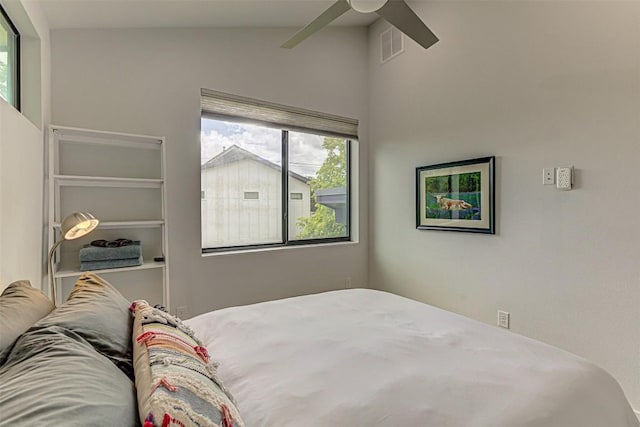 600 Blackson Ave Unit 2, Austin, TX 78752 - bedroom with vaulted ceiling and a ceiling fan
