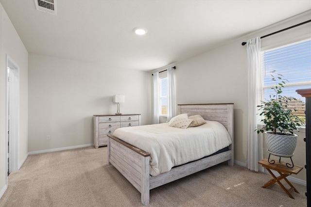 110 Saide St, Georgetown, TX 78626 - bedroom featuring light carpet, multiple windows, and baseboards