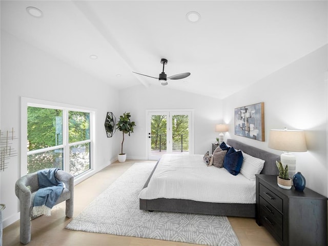 2004 N Cuernavaca Dr, Austin, TX 78733 - bedroom with vaulted ceiling, a ceiling fan, and baseboards