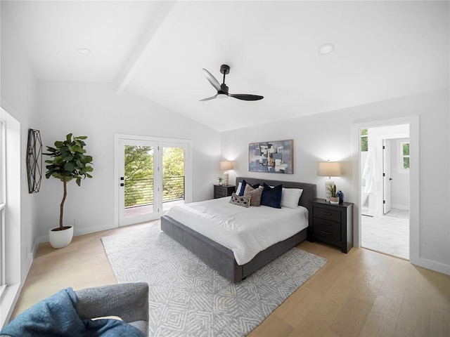 2004 N Cuernavaca Dr, Austin, TX 78733 - bedroom with access to exterior, light wood finished floors, and a ceiling fan