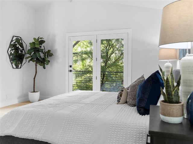 2004 N Cuernavaca Dr, Austin, TX 78733 - bedroom featuring access to exterior and lofted ceiling