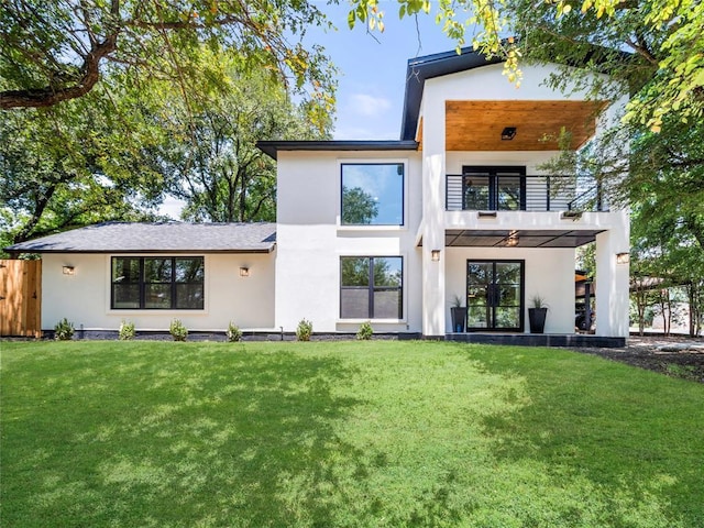 2004 N Cuernavaca Dr, Austin, TX 78733 - back of house featuring a balcony and stucco siding