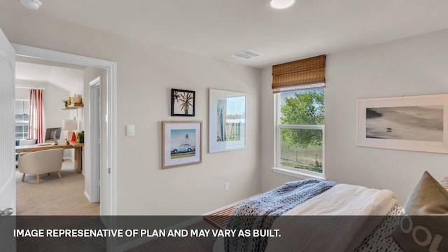 272 Morning Glory Loop, Kyle, TX 78640 - carpeted bedroom featuring an office area