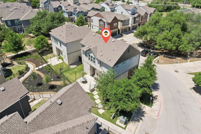 aerial view of residential area