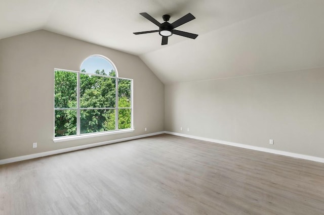 7057 Thistle Hill Way, Austin, TX 78754 - bonus room with ceiling fan, vaulted ceiling, baseboards, and wood finished floors