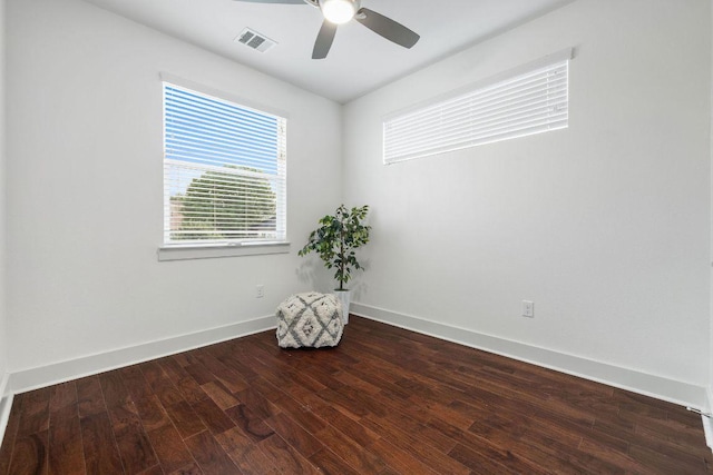 7301 Providence Ave Unit B, Austin, TX 78752 - unfurnished room featuring a ceiling fan, wood finished floors, and baseboards