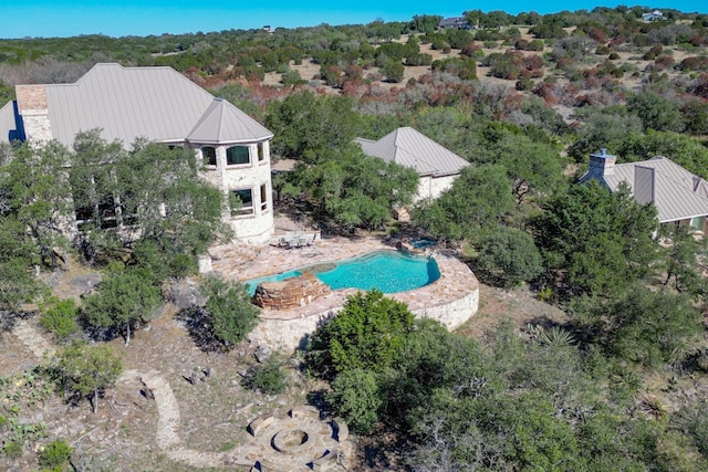 530 Scenic View Dr, Marble Falls, TX 78654 - aerial view of property and surrounding area with a pool area