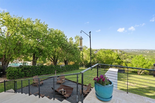 2551 Waymaker Way, Austin, TX 78746 - view of patio / terrace featuring a balcony