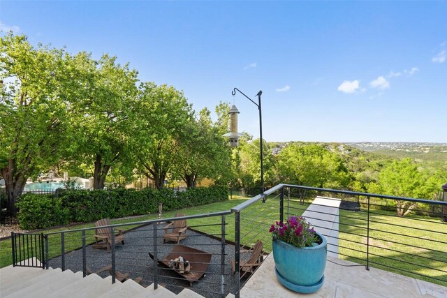 2551 Waymaker Way, Austin, TX 78746 - view of patio / terrace featuring a balcony