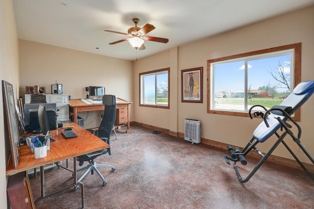 1110 County Road 487, Taylor, TX 76574 - carpeted office with ceiling fan and baseboards
