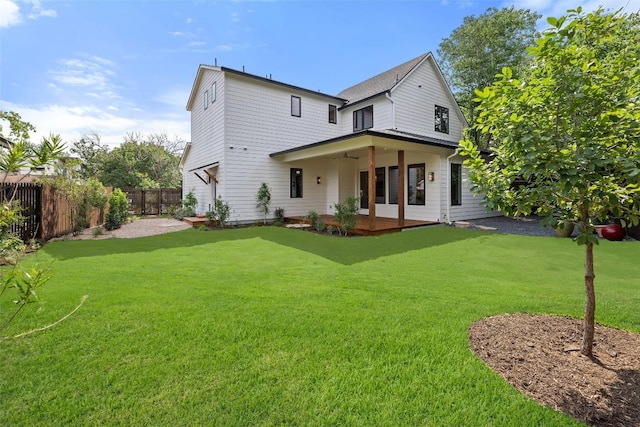 4600 Parkdale Pl, Austin, TX 78745 - rear view of house featuring a patio and ceiling fan