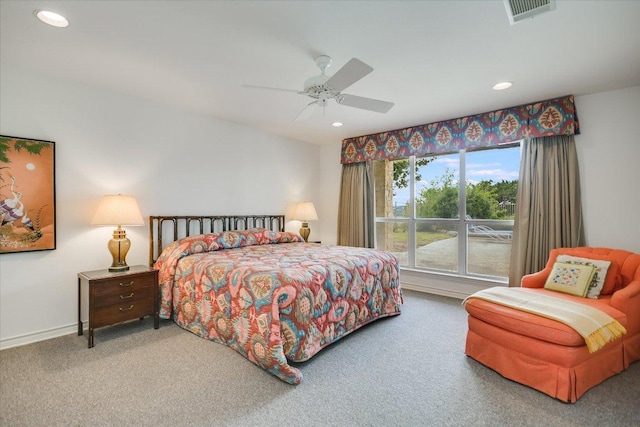 137 Firebird St, Lakeway, TX 78734 - carpeted bedroom featuring recessed lighting, baseboards, and a ceiling fan