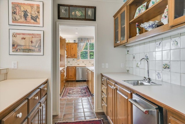 137 Firebird St, Lakeway, TX 78734 - bar with dishwasher, a sink, and decorative backsplash
