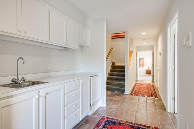 137 Firebird St, Lakeway, TX 78734 - kitchen featuring white cabinets, light countertops, and recessed lighting