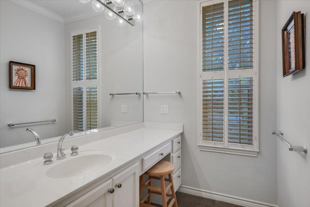 137 Firebird St, Lakeway, TX 78734 - bathroom featuring ornamental molding and vanity