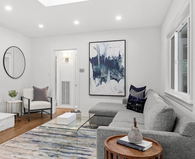 4107 Jefferson St, Austin, TX 78731 - living area featuring wood finished floors and recessed lighting