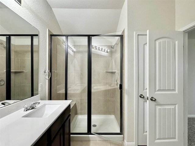 513 N Heatherwilde Blvd, Pflugerville, TX 78660 - full bathroom with a stall shower and vanity
