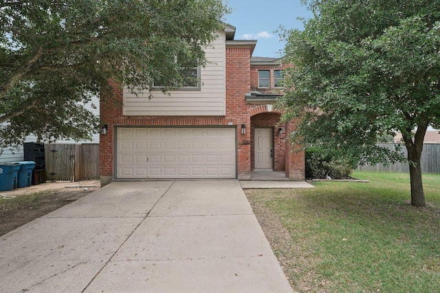 100 Blanco Woods Blvd, Elgin, TX 78621 - view of front facade featuring concrete driveway, an attached garage, and brick siding