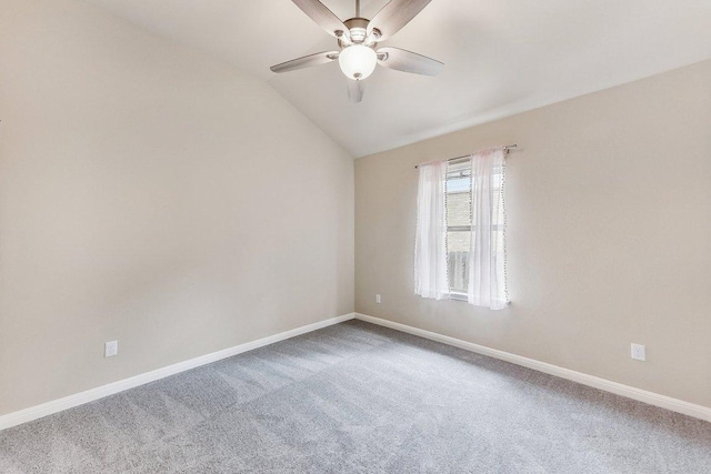 190 Stone View Trl, Austin, TX 78737 - spare room featuring ceiling fan, carpet flooring, and vaulted ceiling