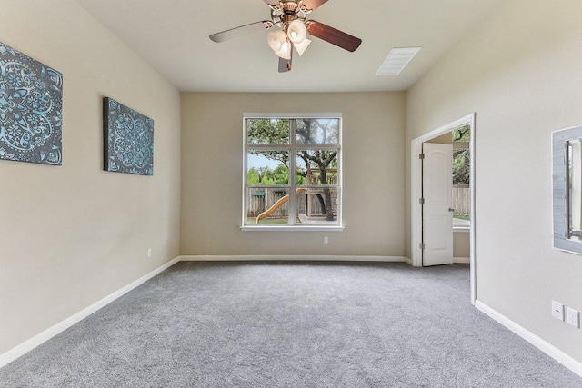 190 Stone View Trl, Austin, TX 78737 - carpeted empty room with ceiling fan and baseboards