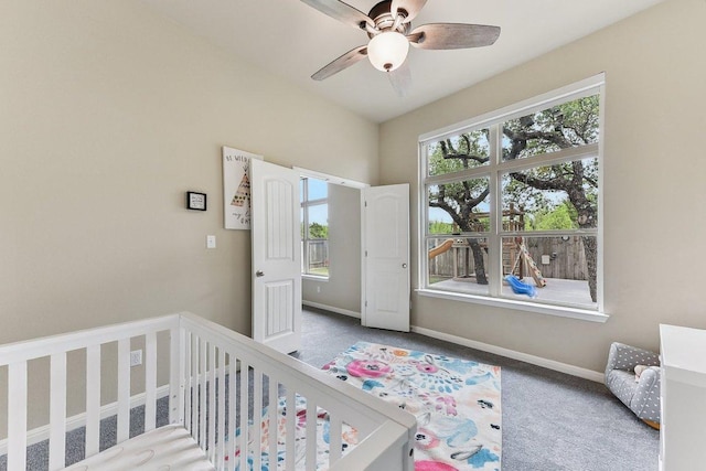 190 Stone View Trl, Austin, TX 78737 - carpeted bedroom with baseboards and ceiling fan