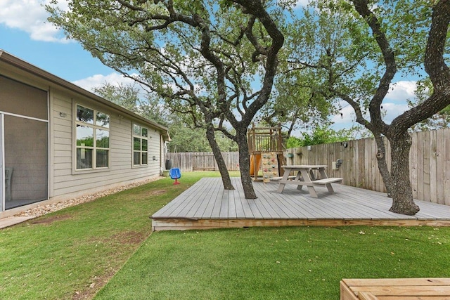 190 Stone View Trl, Austin, TX 78737 - fenced backyard with a deck