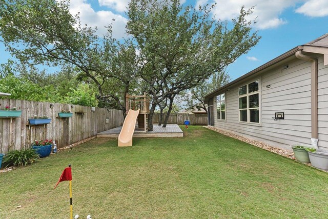 190 Stone View Trl, Austin, TX 78737 - fenced backyard featuring a deck