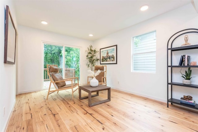 3801 Wilson St, Austin, TX 78704 - living area featuring light wood-style floors, baseboards, and recessed lighting