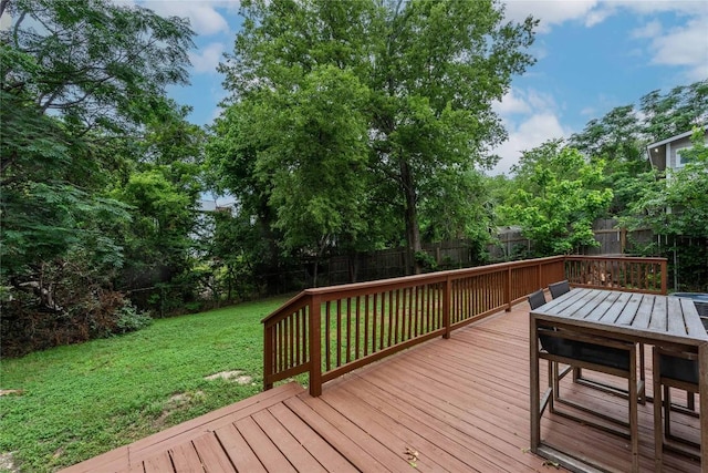 3801 Wilson St, Austin, TX 78704 - wooden terrace with view of scattered trees and outdoor dining area