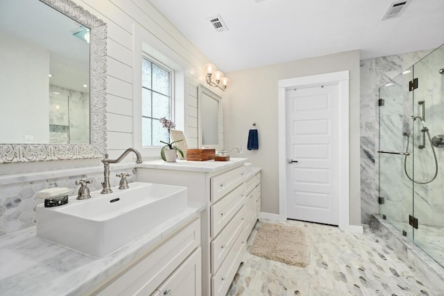 1011 County Road 149, Georgetown, TX 78626 - bathroom with a marble finish shower and vanity