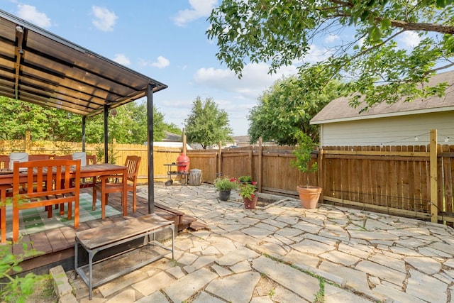 101 Texas Ash Cv, Manchaca, TX 78652 - fenced backyard with a patio area and outdoor dining area