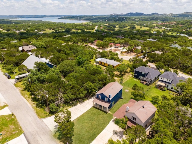 1526 Bonnyview Dr, Canyon Lake, TX 78133 - aerial perspective of suburban area with a water and mountain view