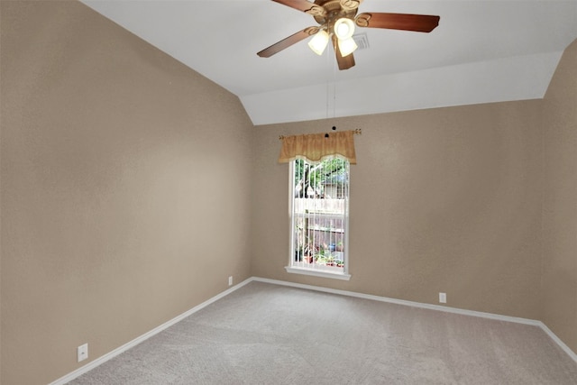 1803 Shooting Star Cv, Cedar Park, TX 78613 - carpeted empty room with vaulted ceiling, a ceiling fan, and baseboards