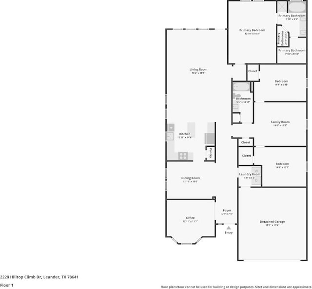 2228 Hilltop Climb Dr, Leander, TX 78641 - floor plan / room layout